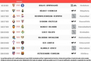 11月9日14时激战西甲第12轮：马德里竞技迎战巴塞罗那，瓦伦西亚与皇家马德里对决11月8日14时上演